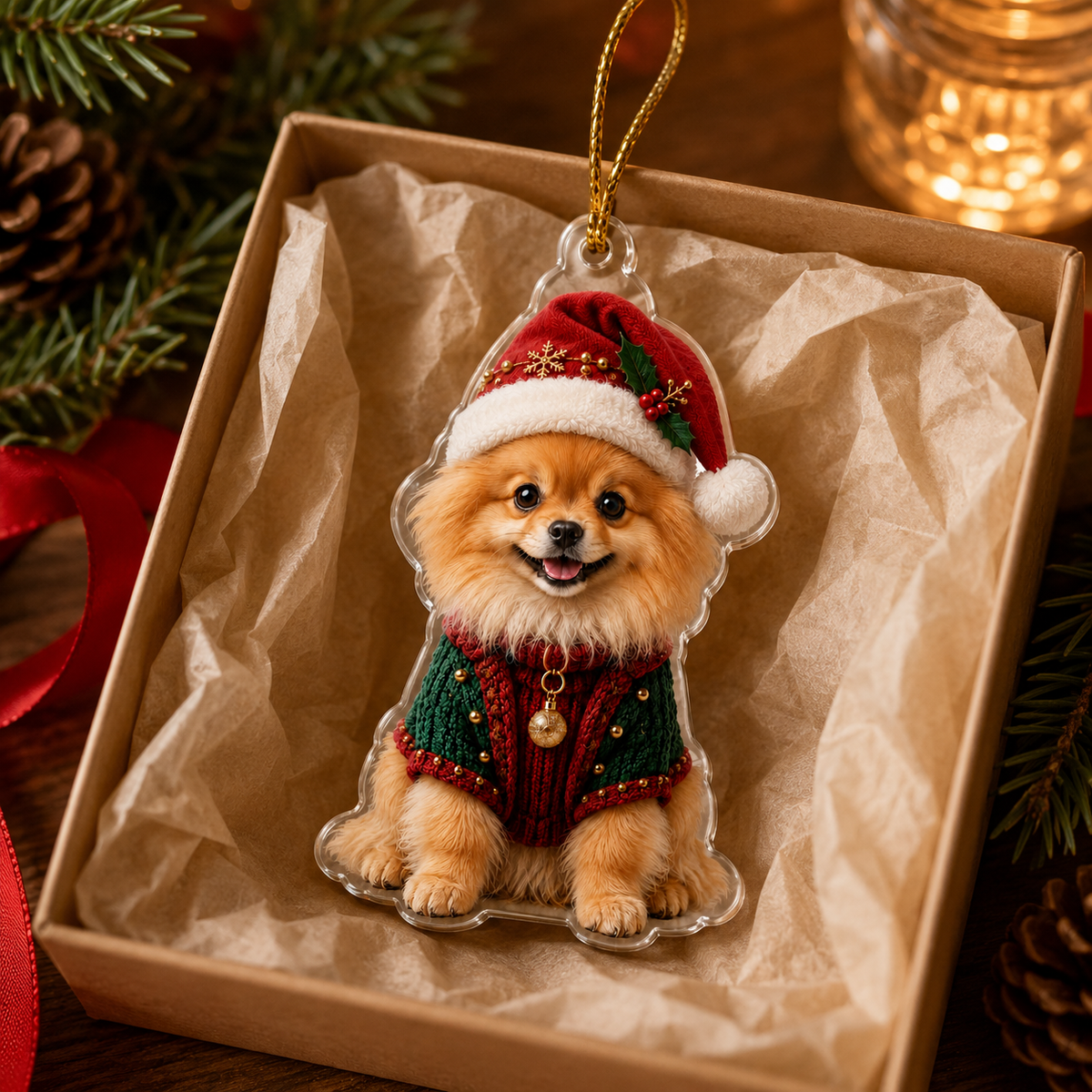 Dog Chrismast With Noel Sweater Pomeranian