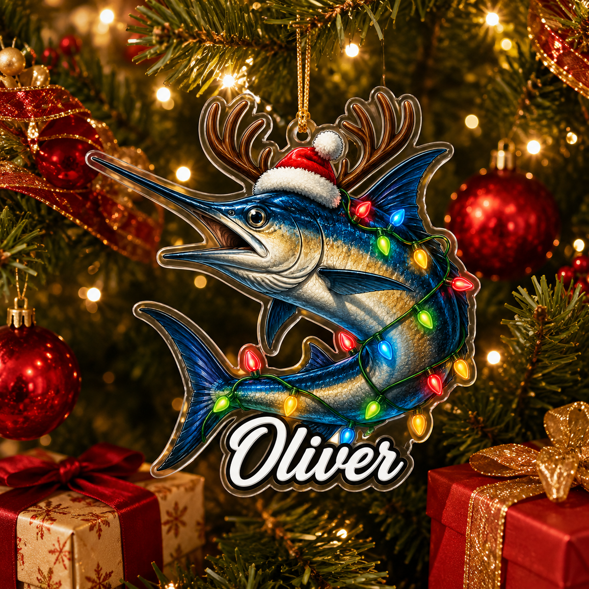 Fishing Christmas Lights Swordfish Acrylic