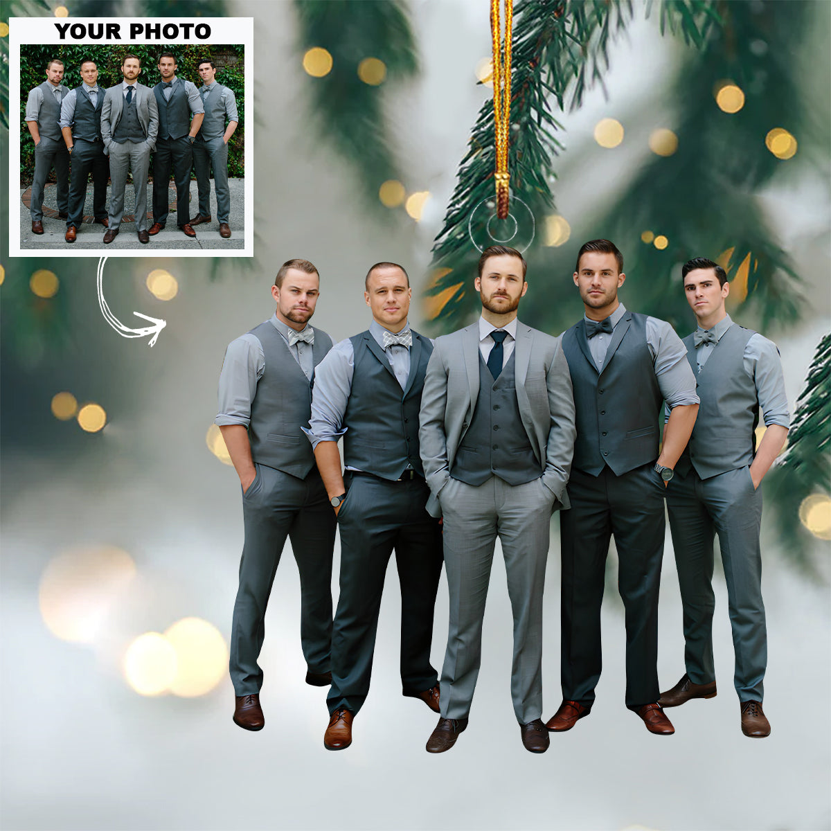 Custom Photo Horse Riding Equestrian Ornament | Custom Photo Family Acrylic Christmas Tree Decoration Gift THH22