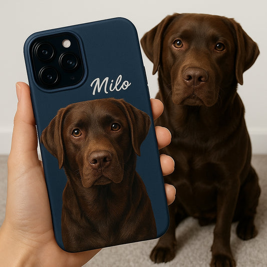Custom Pet Face Phone Case – Personalized Animal Lover Gift, Dog or Cat Tribute Phone Cover THUC9902