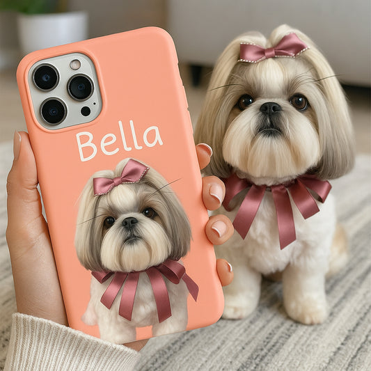 Custom Pet Phone Case – Dog or Cat Face Printed, Pet Loss Gift, Animal Lover Keepsake THUC9905