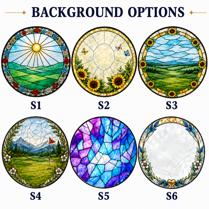 Custom Dad & Daughter Photo Stained Glass Suncatcher – Personalized Dad Gifts | Gift For Dad TOM99