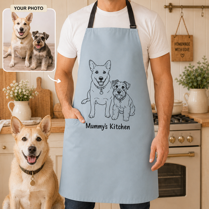 Custom Dog Photo Apron Personalized Pet Face Cooking Apron for Dog Lovers, BBQ, Baking and Kitchen Gift THUC99