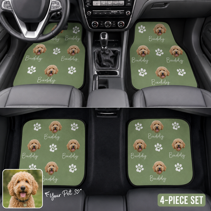 Custom Photo Dog Car Floor Mats 4-Piece Set, Personalized Pet Auto Floor Mat, Car Interior Accessories THUC99