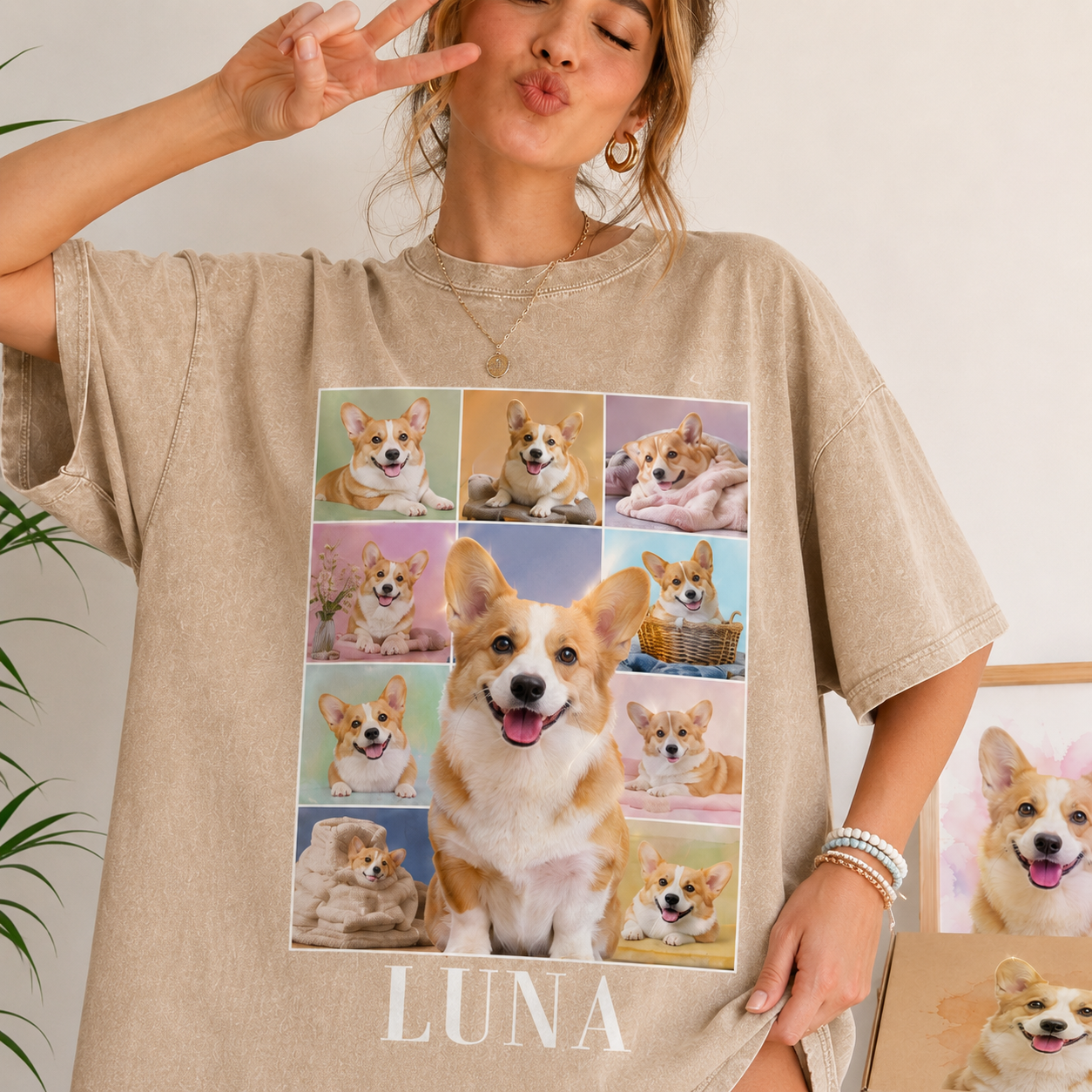 Custom Photo Pet Unisex Wash T-Shirt, Personalized Dog Face Shirt | Pet Memorial Gift THUC99