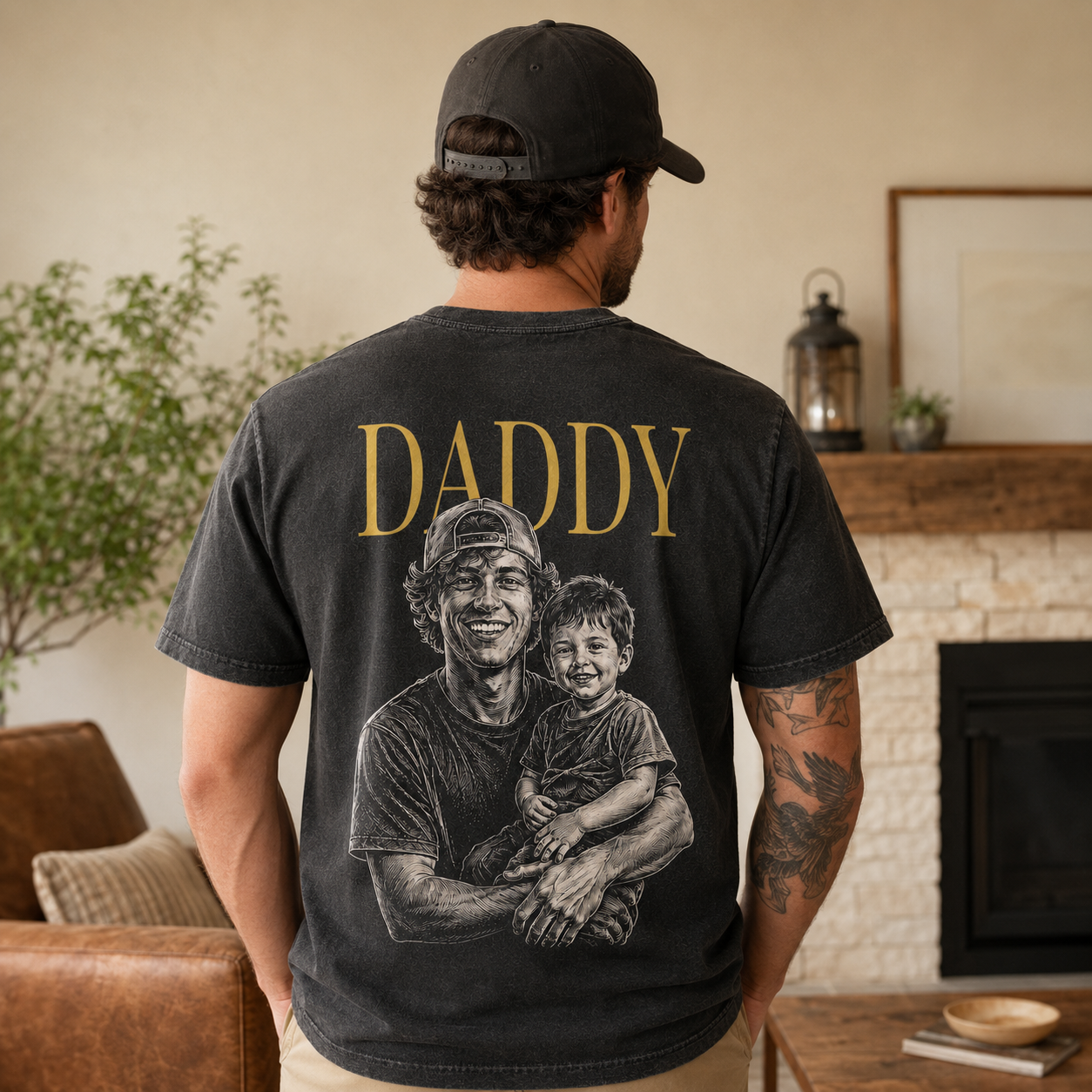 Custom Photo Daddy Wash T-Shirt, Personalized Dad Gifts | Gift For Dad TOM99