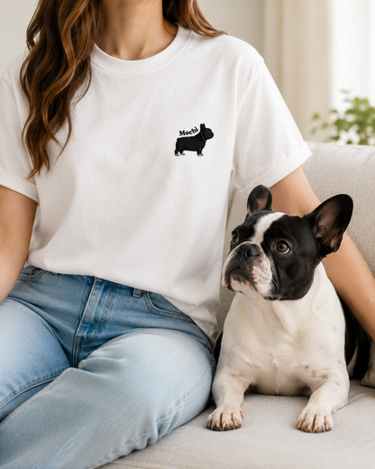 Personalized Dog Portrait T-Shirt, Custom Pet Embroidered Shirt, Cute Dog Lover Gift THUC99