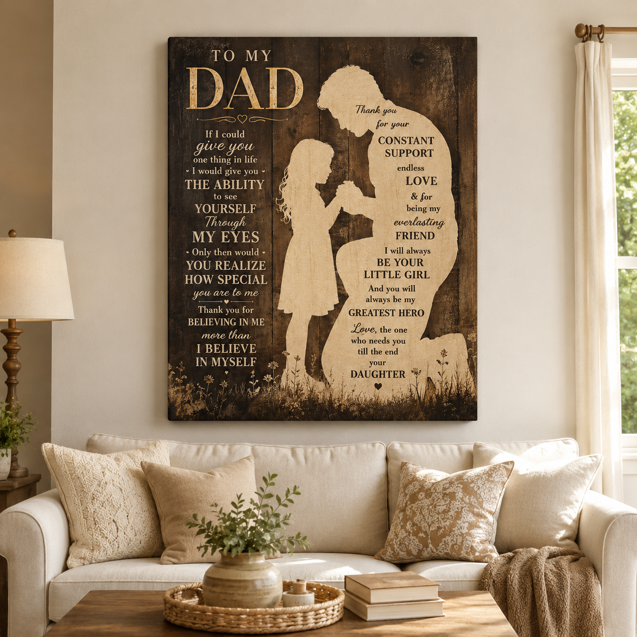 Custom Photo To My Dad Canvas Wall Art - Custom Gift For Dad TOM99