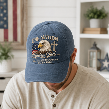 USA Semiquincentennial Embroidered Vintage Hat Celebrating 250 Years of Independence THUC99