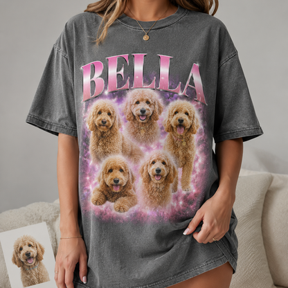 Custom Dog Photo Unisex Wash Shirt, Personalized Pet Lover T-Shirt | Dog Mom Gift THUC99