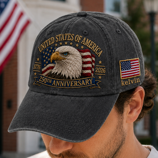 America 250 Years Embroidered Vintage Baseball Hat Semiquincentennial Patriotic Cap THUC99 (Copy)
