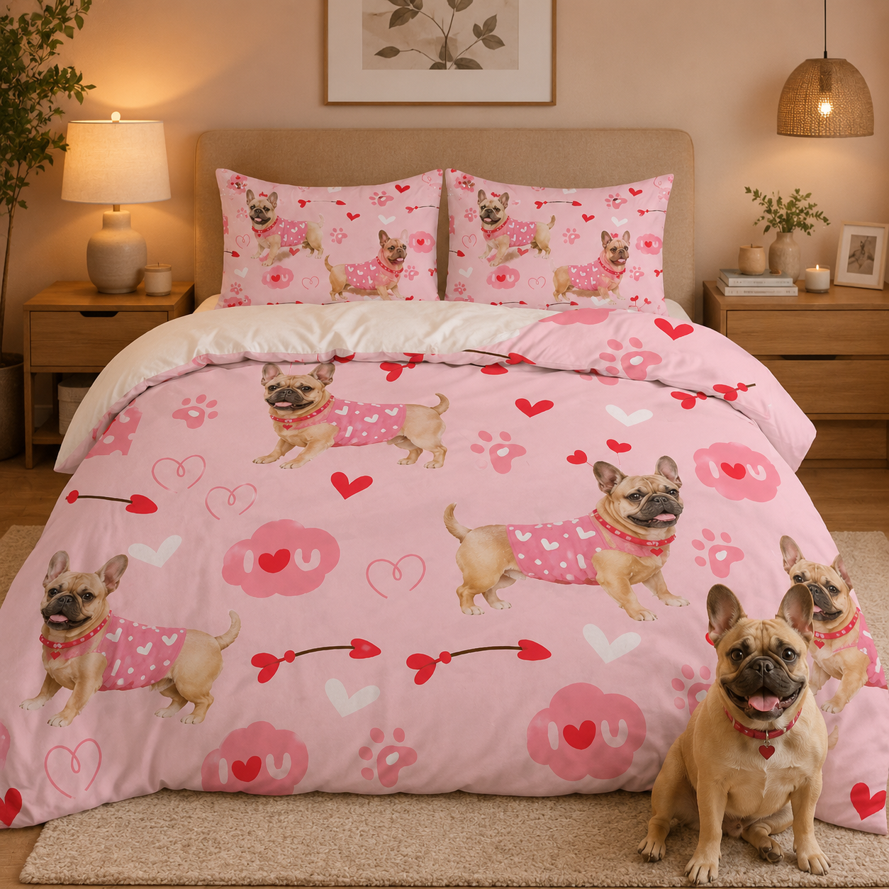Custom Photo Dog Sheet Set, Personalized Pet Bedding Gift For Dog Mom THUC99