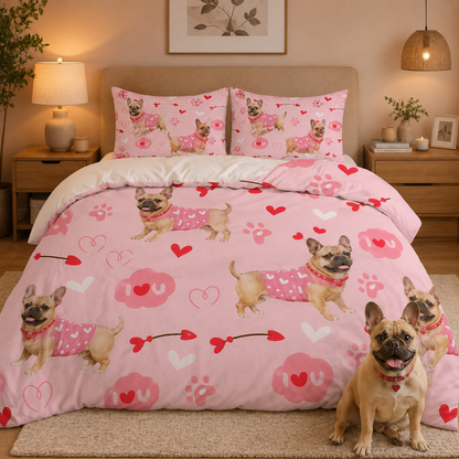 Custom Photo Dog Sheet Set, Personalized Pet Bedding Gift For Dog Mom THUC99