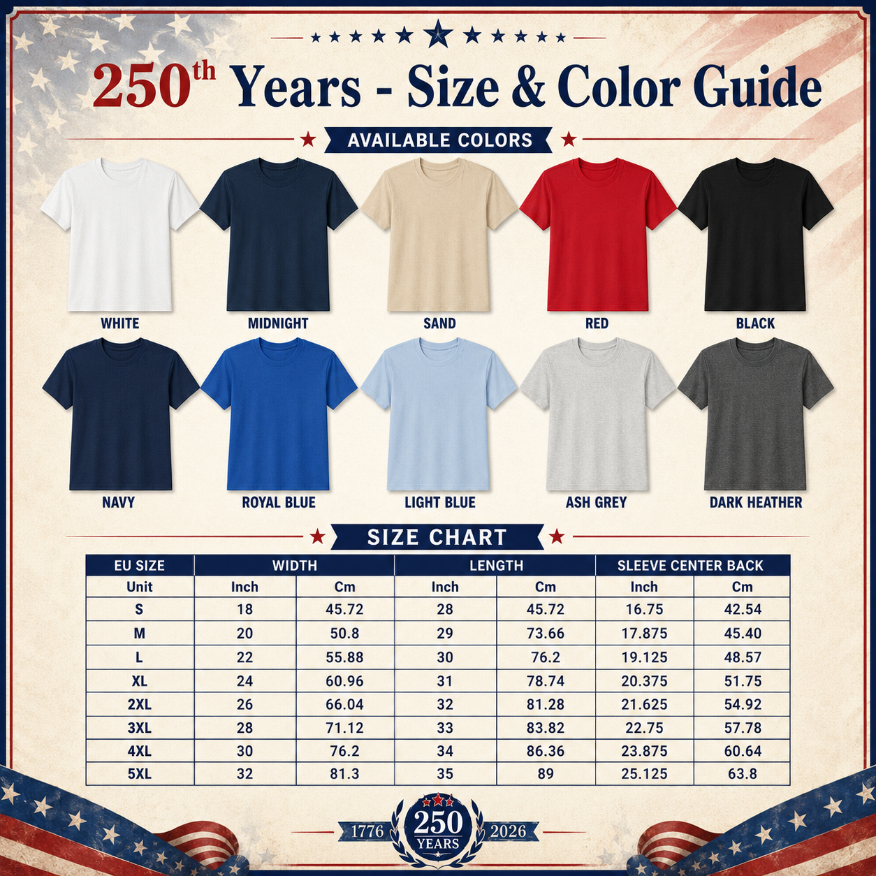 Semiquincentennial USA T-Shirt 1776–2026 Freedom Wash Shirt THUC99