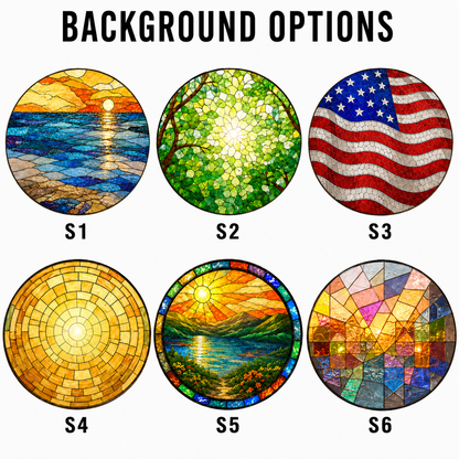 Custom America Dad Photo Stained Glass Suncatcher – Personalized Dad Gifts | Gift For Dad TOM99