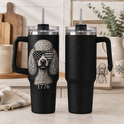 Custom Pet Picture 40oz Tumbler – Personalized Dog Lover Cup with Handle and Straw THUC99 (Copy)