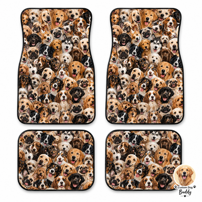 Personalized Pet Car Floor Mats Set, Custom Dog Picture Car Interior Decor THUC99