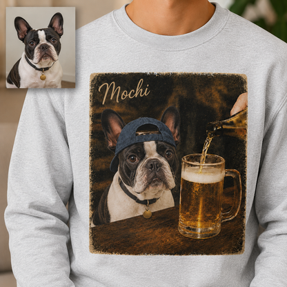 Personalized Dog Portrait Hoodie Custom Pet Photo Sweatshirt for Puppy Lovers THUC99