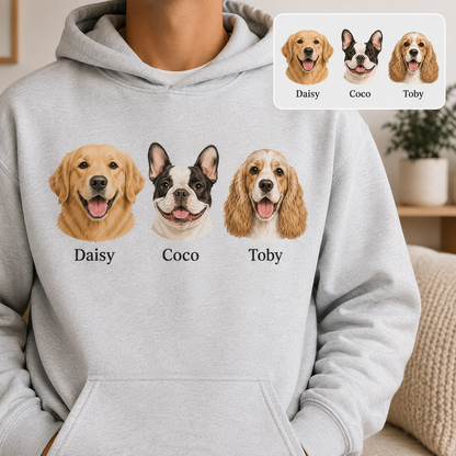 Custom Dog Face Sweatshirt Personalized Puppy Photo Hoodie Funny Gift for Pet Lovers THUC99