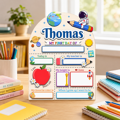 Custom Name First Day Last Day of School Sign, Custom Acrylic School Keepsake THUC99