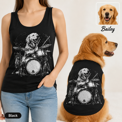 Custom Women’s and Dog Tank Top Set, Personalized Pet Photo Matching Outfit THUC99
