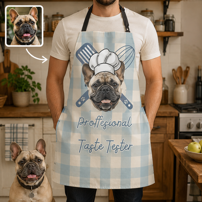 Personalized Dog Apron with Custom Dog Photo, 100% Poly Oxford Kitchen Apron for Dog Mom and Pet Parents THUC99