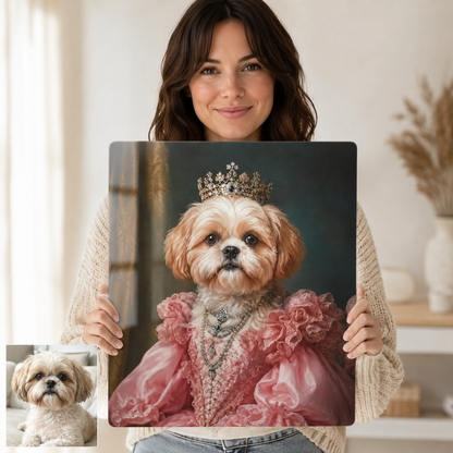 Personalized Dog Royal Metal Wall Art – Custom Pet Portrait Print With Name THUC99