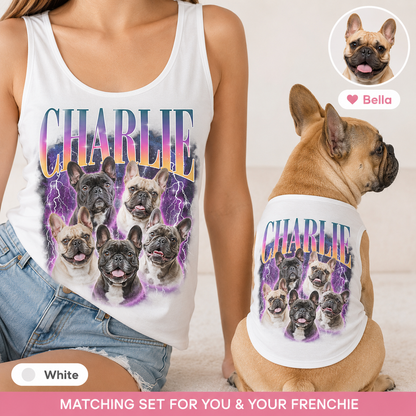 Personalized Matching Women’s and Dog Tank Tops, Custom Pet Photo Outfit Set THUC99