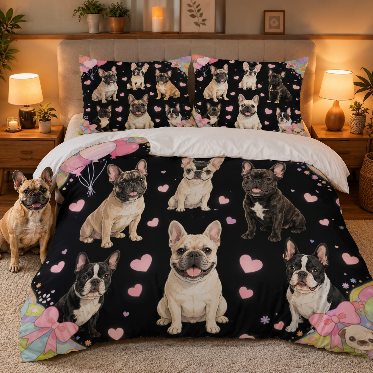Personalized Pet Bedding Set, Custom Dog Photo Sheet Or Duvet Cover THUC99
