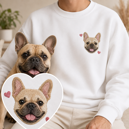 Personalized Pet Photo Sweatshirt, Custom Dog Face Embroidered Hoodie THUC99