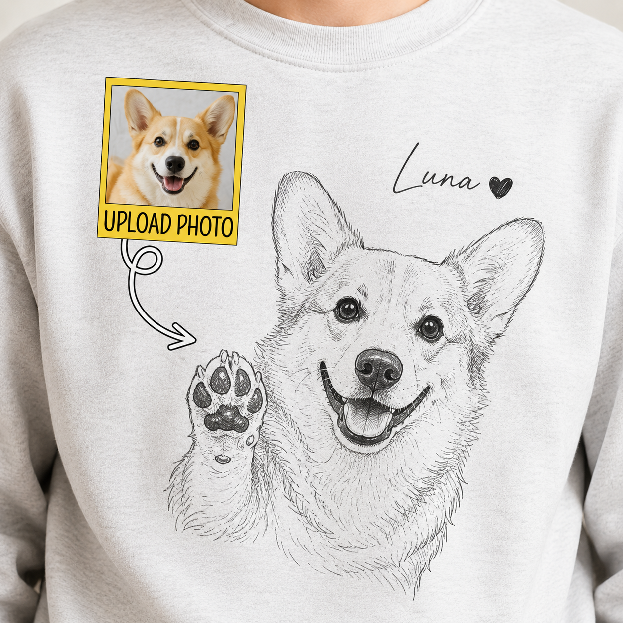 Custom Pet Portrait Hoodie Personalized Dog Photo Sweatshirt Memorial Gift for Pet Owners THUC99