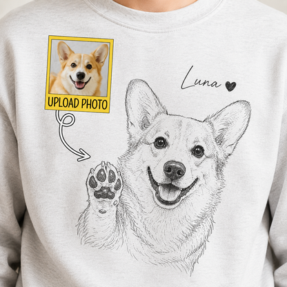 Custom Pet Portrait Hoodie Personalized Dog Photo Sweatshirt Memorial Gift for Pet Owners THUC99
