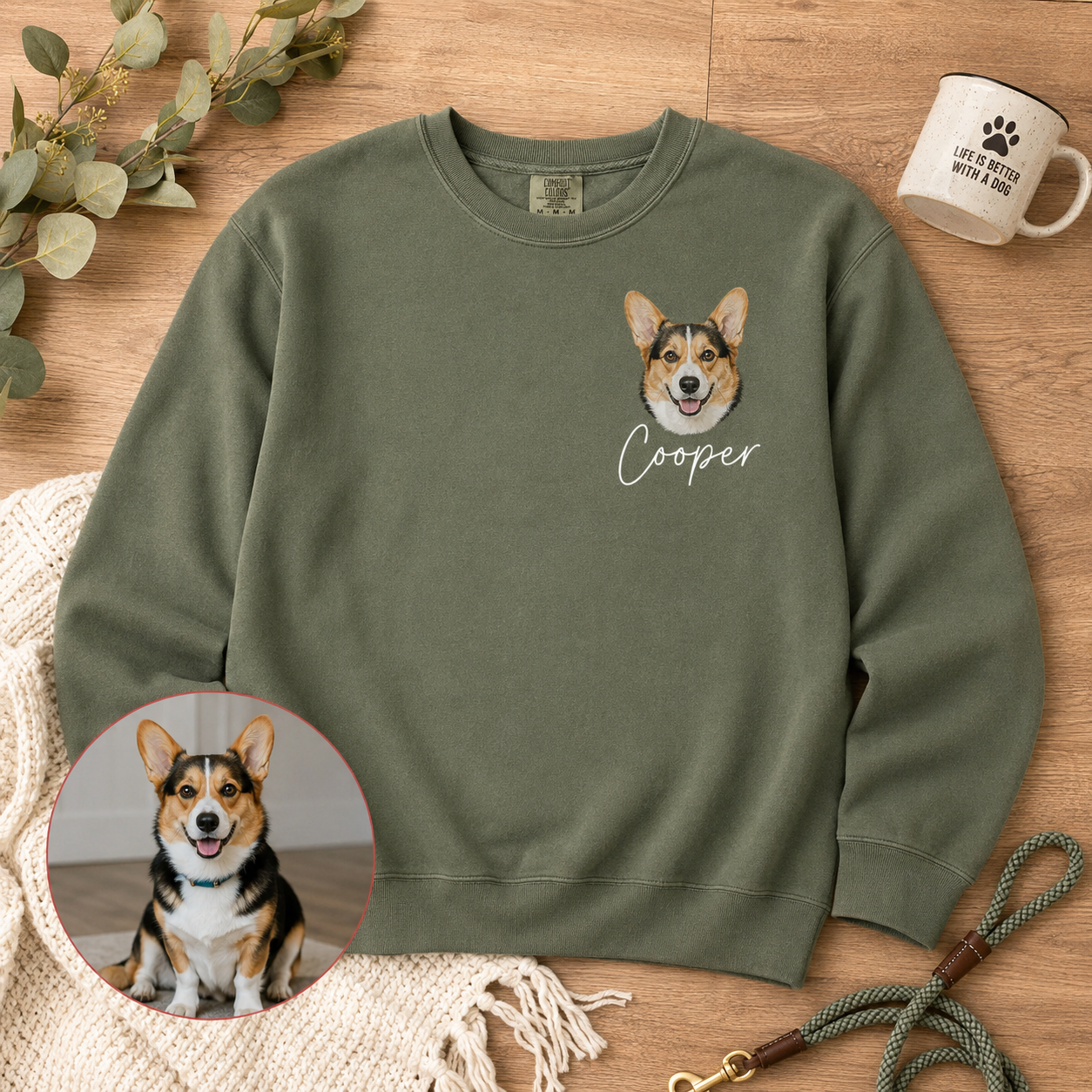 Personalized Puppy Photo Hoodie Custom Dog Face Sweatshirt Cozy Pet Lover Gift THUC99