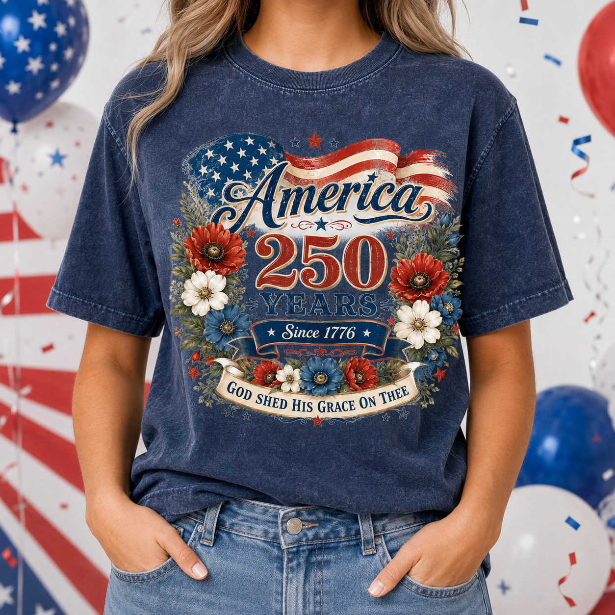Semiquincentennial USA T-Shirt 1776–2026 Freedom Wash Shirt THUC99