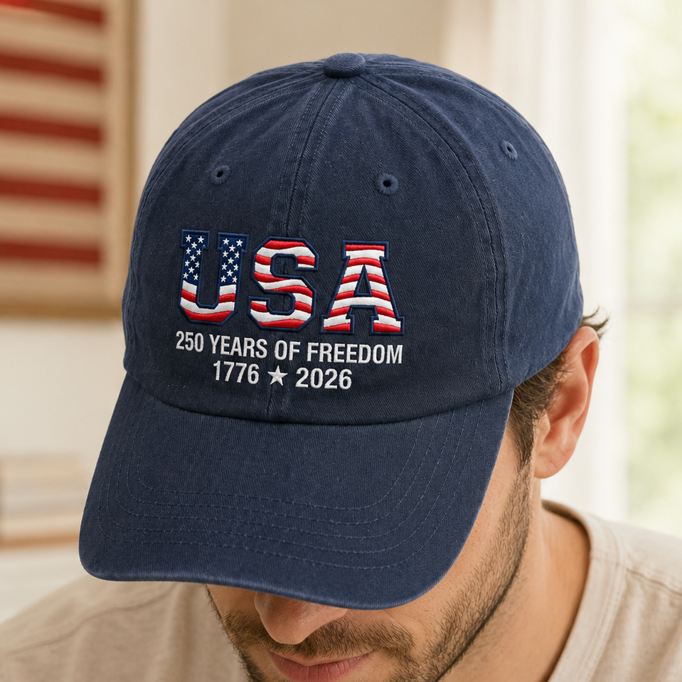 1776–2026 USA 250th Anniversary Vintage Hat Embroidered Patriotic Gift for Americans THUC99