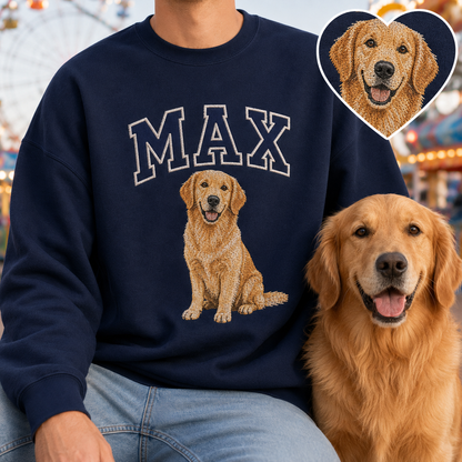 Custom Photo Dog Lover Sweatshirt, Personalized Pet Embroidery Hoodie THUC99