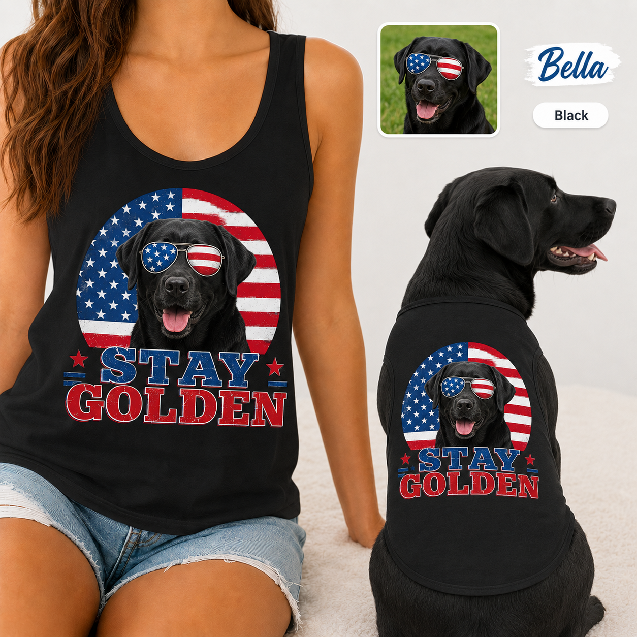 Custom Women’s Dog Mom and Pet Tank Top Set, Personalized Matching Dog Photo Shirt THUC99 (Copy)