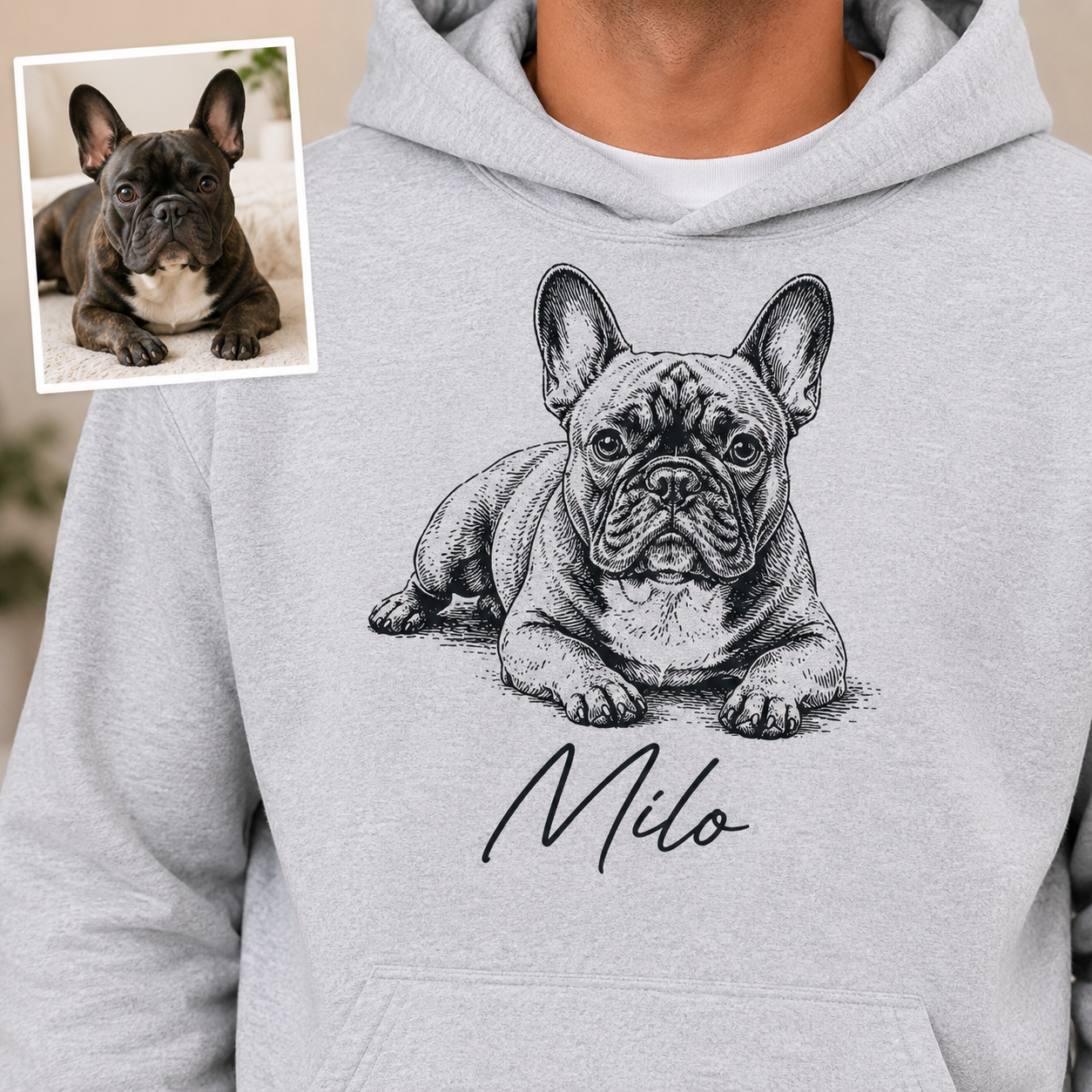 Custom Dog Face Sweatshirt Personalized Puppy Photo Hoodie Funny Gift for Pet Lovers THUC99