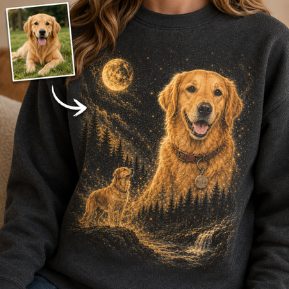 Custom Dog Dad Sweatshirt Personalized Dog Picture Hoodie Gift for Pet Loving Dad THUC99