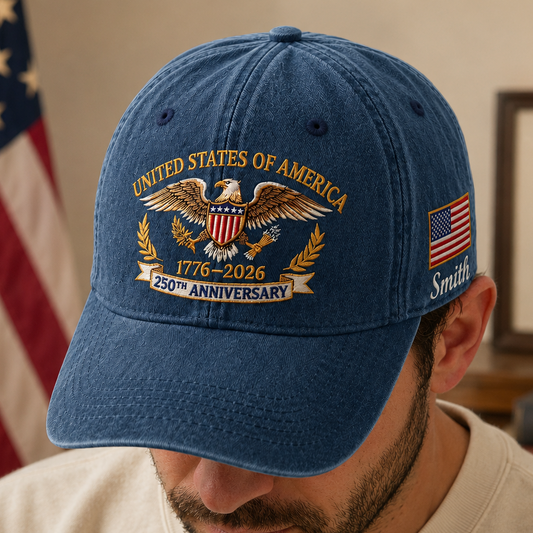 America 250 Years of Liberty Embroidered Distressed Hat Semiquincentennial Celebration THUC99