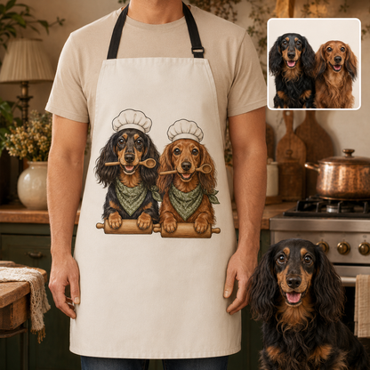 Personalized Pet Apron with Dog Face Photo, Custom Kitchen Apron for Dog Mom, Dog Dad and Pet Lovers THUC99