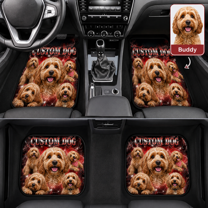Custom Photo Pet Car Mats 4-Piece Set, Dog Lover Car Interior Accessories THUC99