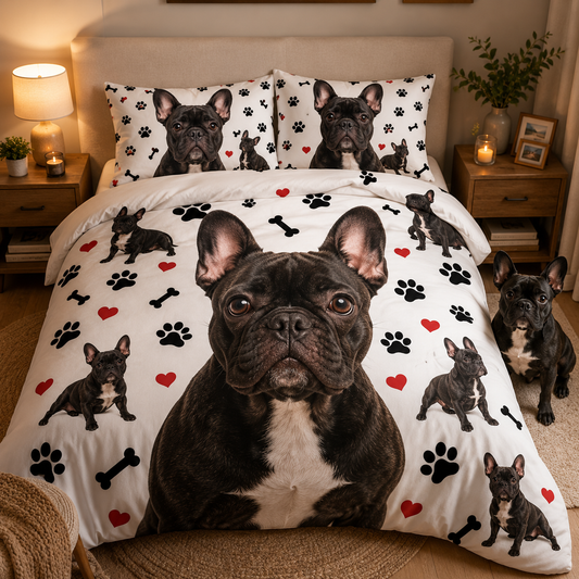 Custom Pet Face Bedding Set, Personalized Dog Lover Bedroom Decor THUC99