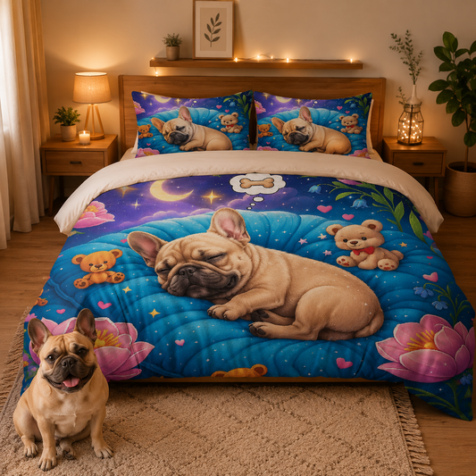 Custom Dog Lover Bedding Set, Personalized Pet Face Bedroom Decor THUC99