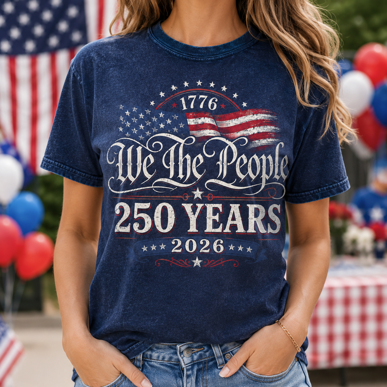 USA America 250 Years T-Shirt Patriotic Independence Day Tee THUC99