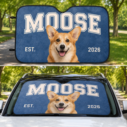 Personalized Dog Mom Car Sunshade, Custom Pet Photo Windshield Shade, Auto Accessories Gift THUC99
