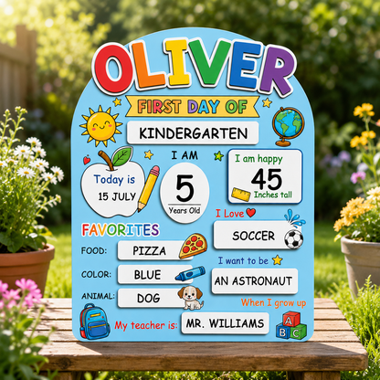 Custom Name First Day Last Day of School Sign, Custom Acrylic School Keepsake THUC99