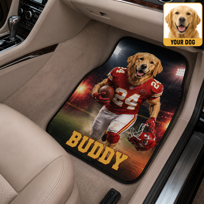 Custom Photo Dog Football Auto Floor Mat Set, Personalized Pet Car Mats, Dog Mom Dog Dad Gift THUC99 (Copy)