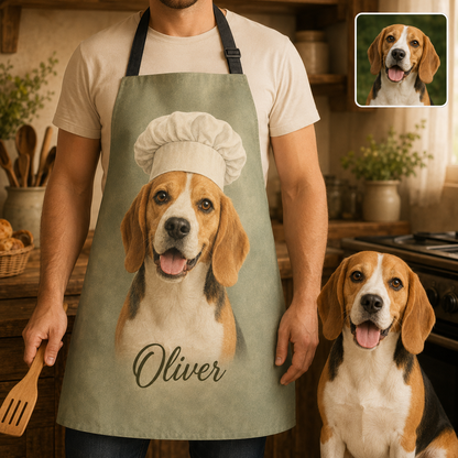 Personalized Custom Dog Apron with Photo, Cooking Apron for Pet Parents and Dog Lovers THUC99