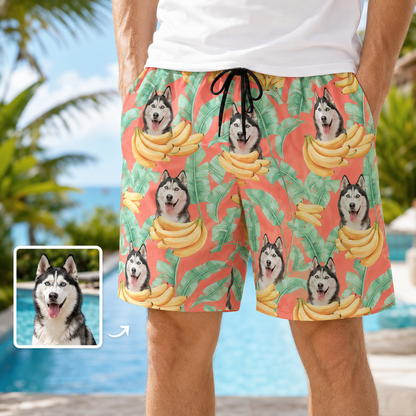Personalized Dog Face Summer Shorts Custom Photo Beachwear for Vacation THUC99